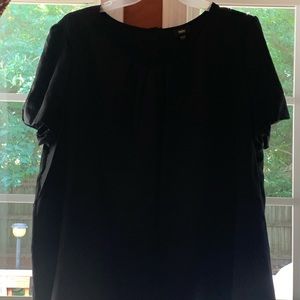 Pretty short sleeve black blouse, 28W/30W